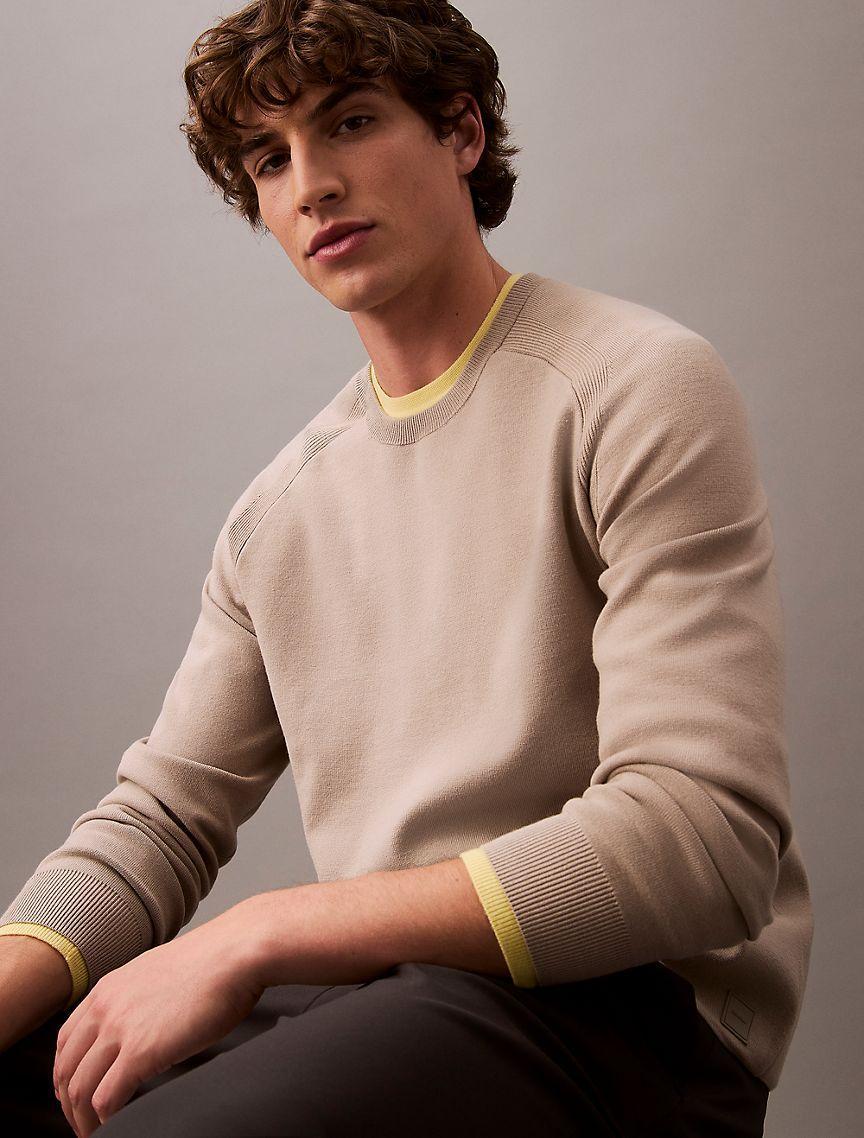 Calvin Klein Men's Tech Knit Crewneck Sweater - Brown - XS Product Image
