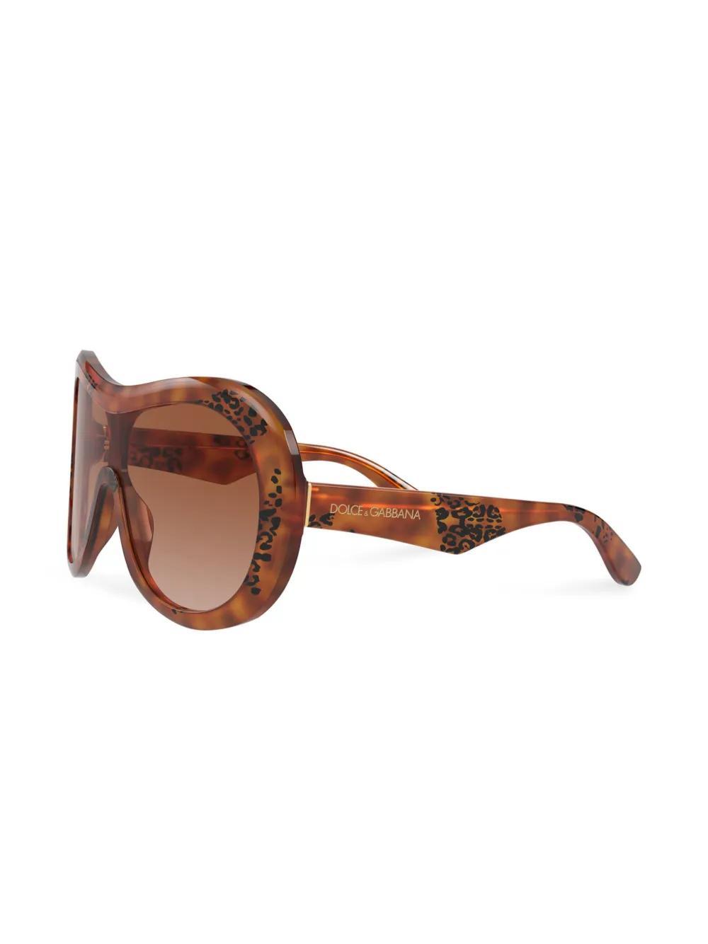 DOLCE & GABBANA Dna Oversize-frame Sunglasses In Brown Product Image