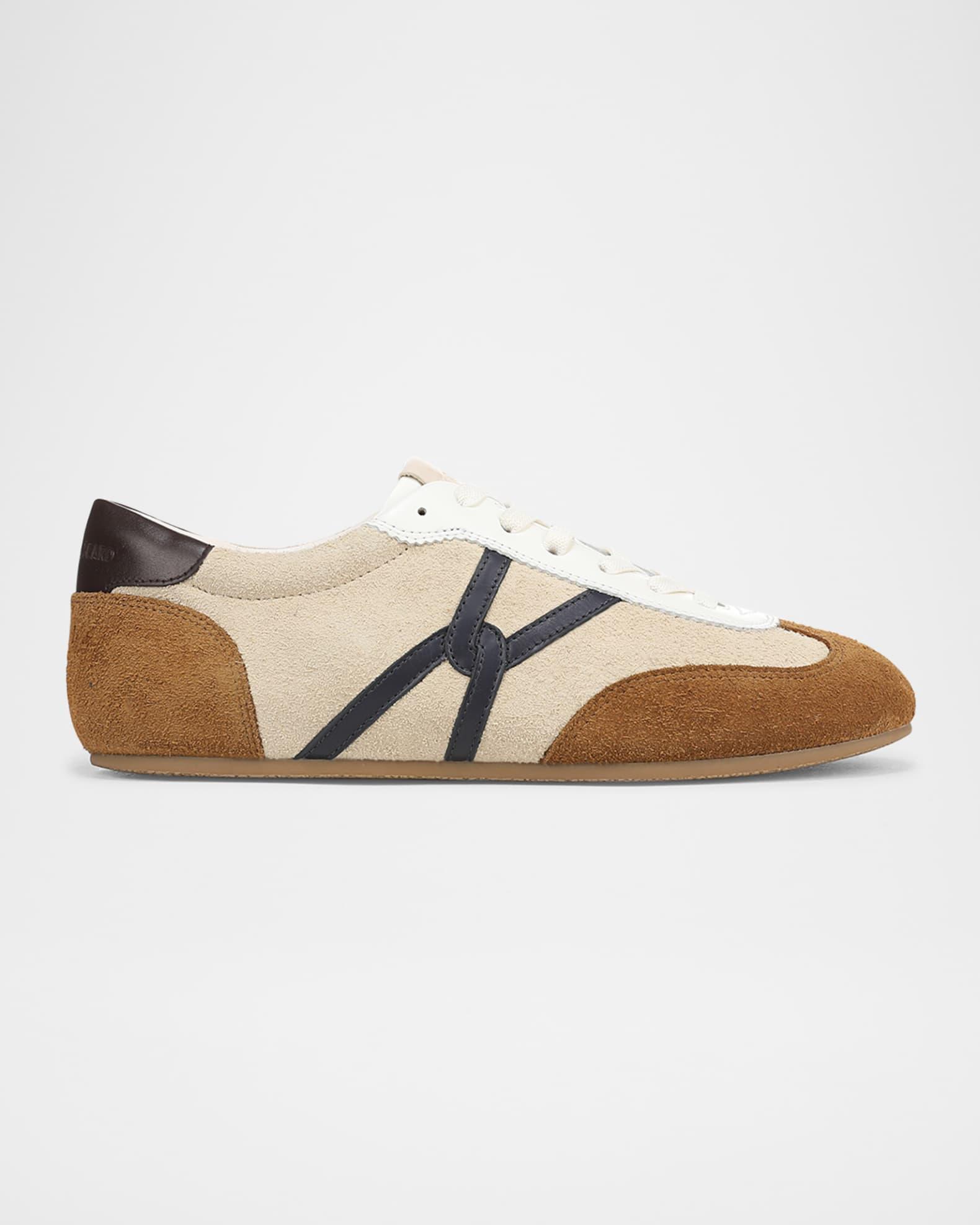 Riviera Mixed Leather Slim Trainer Sneakers  Product Image