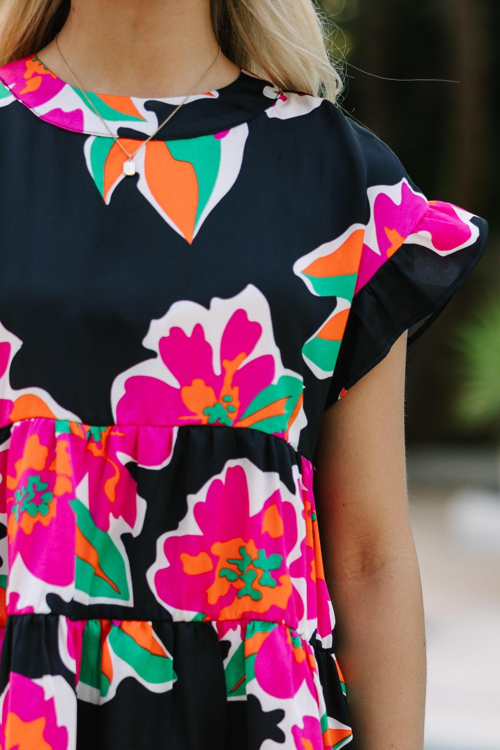 Hear Your Call Black Floral Babydoll Top Female Product Image