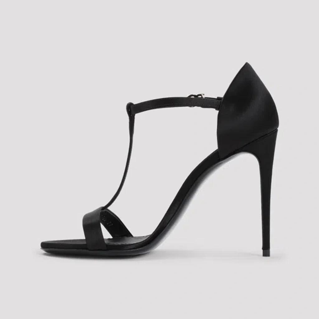 DOLCE & GABBANA 105mm Keira Satin Sandals In Black Product Image