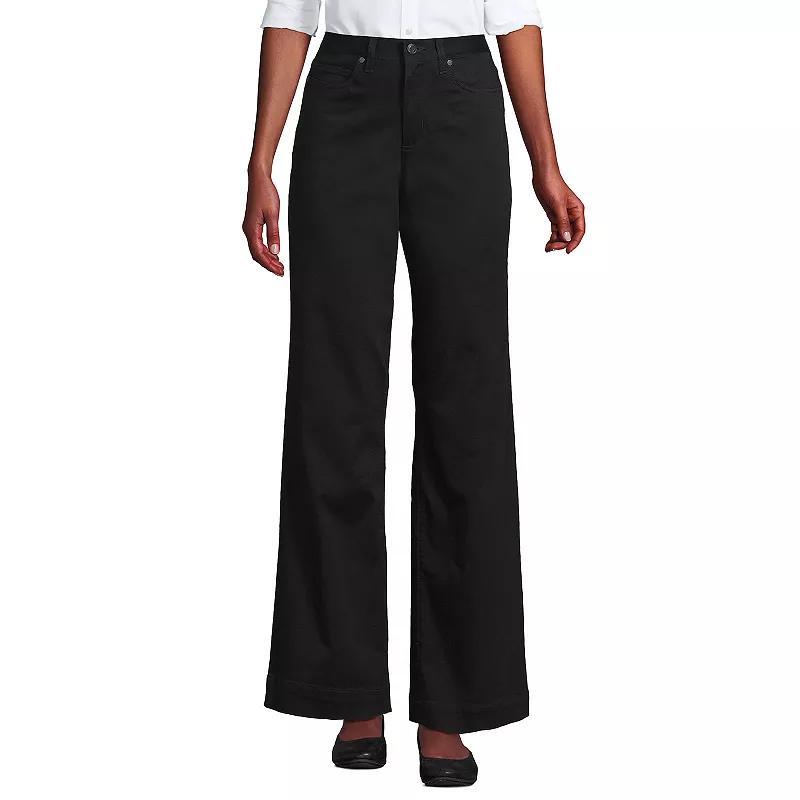 Women's Lands End High-Rise Wide Leg Chino Pants, Size: 14, White Product Image