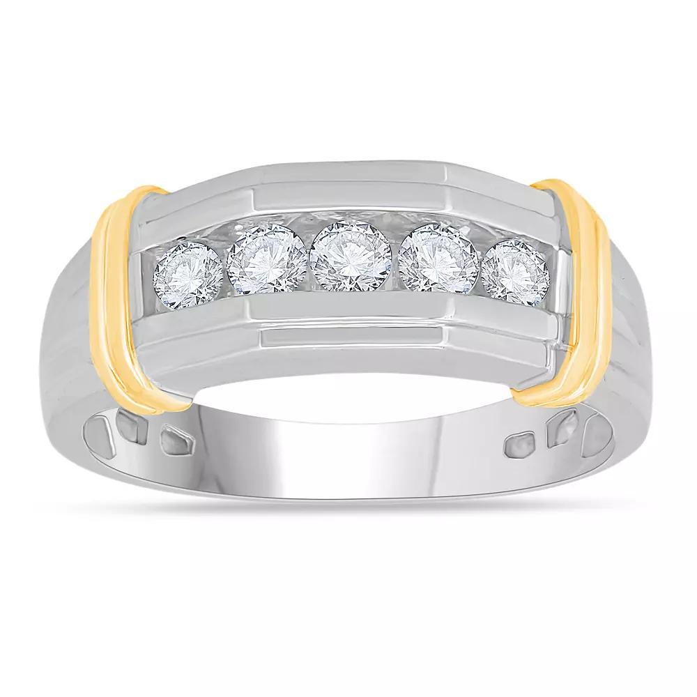 Galaxie Solaire 10k Gold Two Tone 1/2 Carat T.W. Lab-Grown Diamond Men's Ring, Size: 12, 10k 2 Tone Product Image