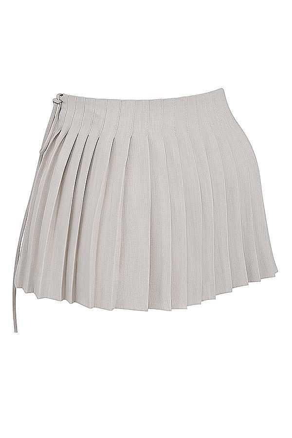 Tatum  stone pleated wrap mini skirt Product Image