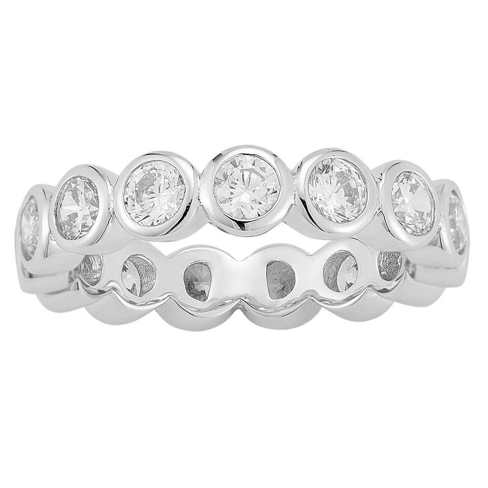 Sunkissed Sterling 14k Gold Over Silver Bezel Set Cubic Zirconia Ring, Women's, Size: 6, Silver Tone Product Image