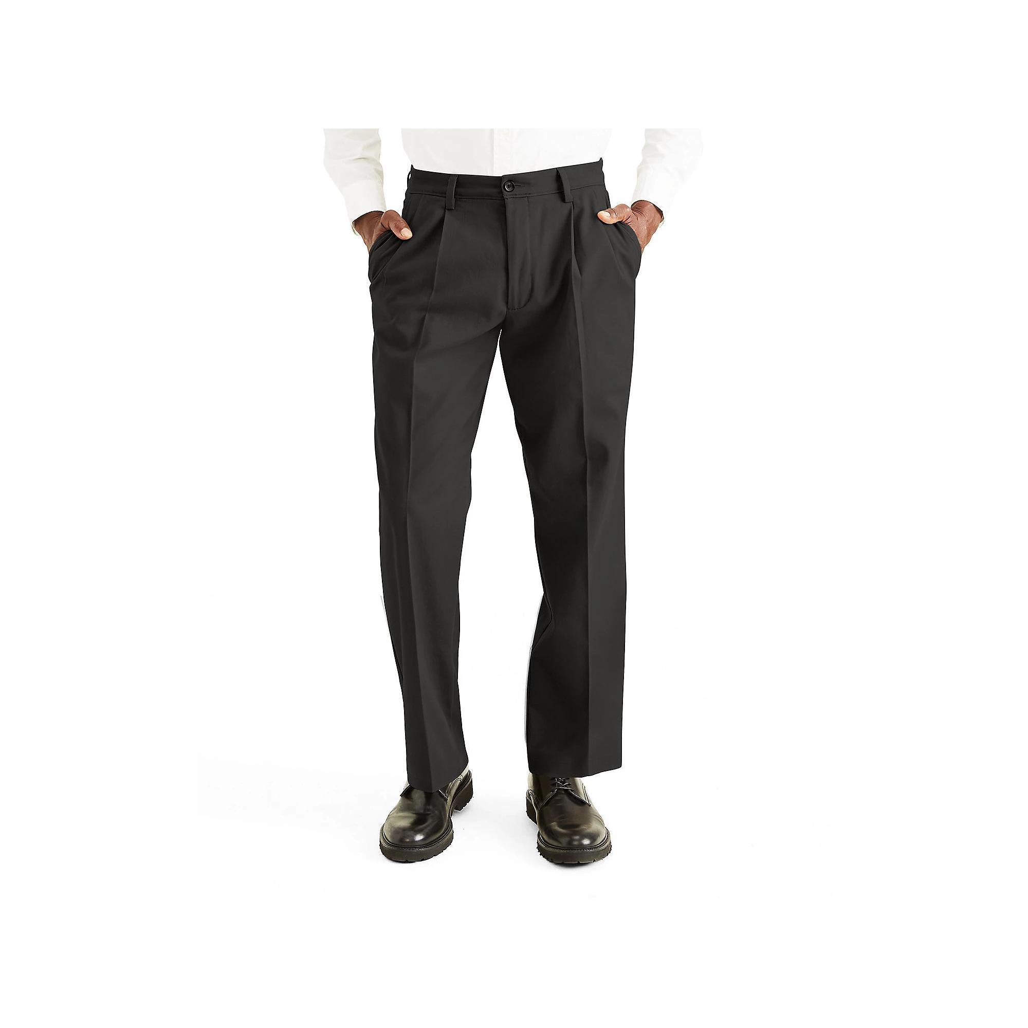 Men's Dockers® Stretch Easy Khaki Classic-Fit Pleated Pants, Size: 38X34, Black Product Image