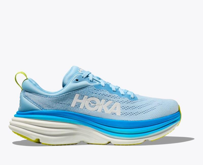 HOKA Mens Bondi 8 Shoes in Lettuce/Solar Flare, Size 10.5 Product Image