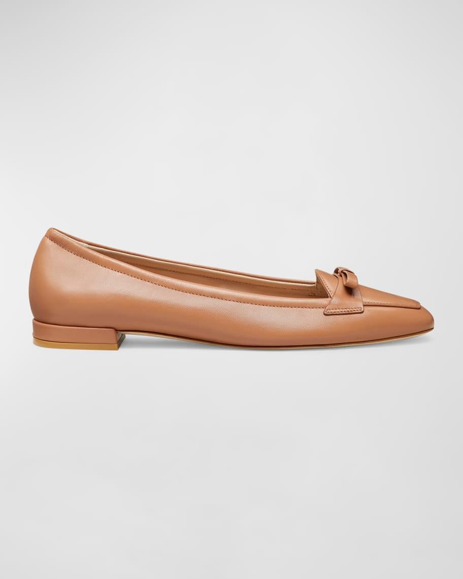 Tully Leather Bow Ballerina Loafers Product Image