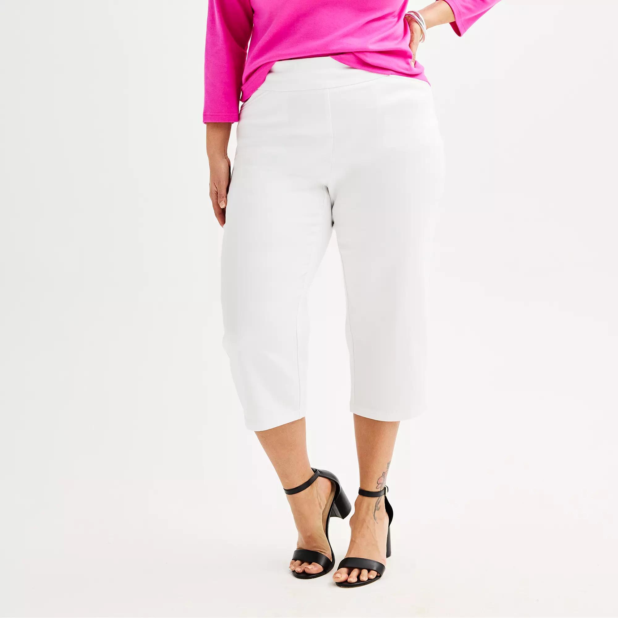 Plus Size Croft & Barrow® Effortless Stretch Capri Pants, Women's, Size: 26 W, White Product Image