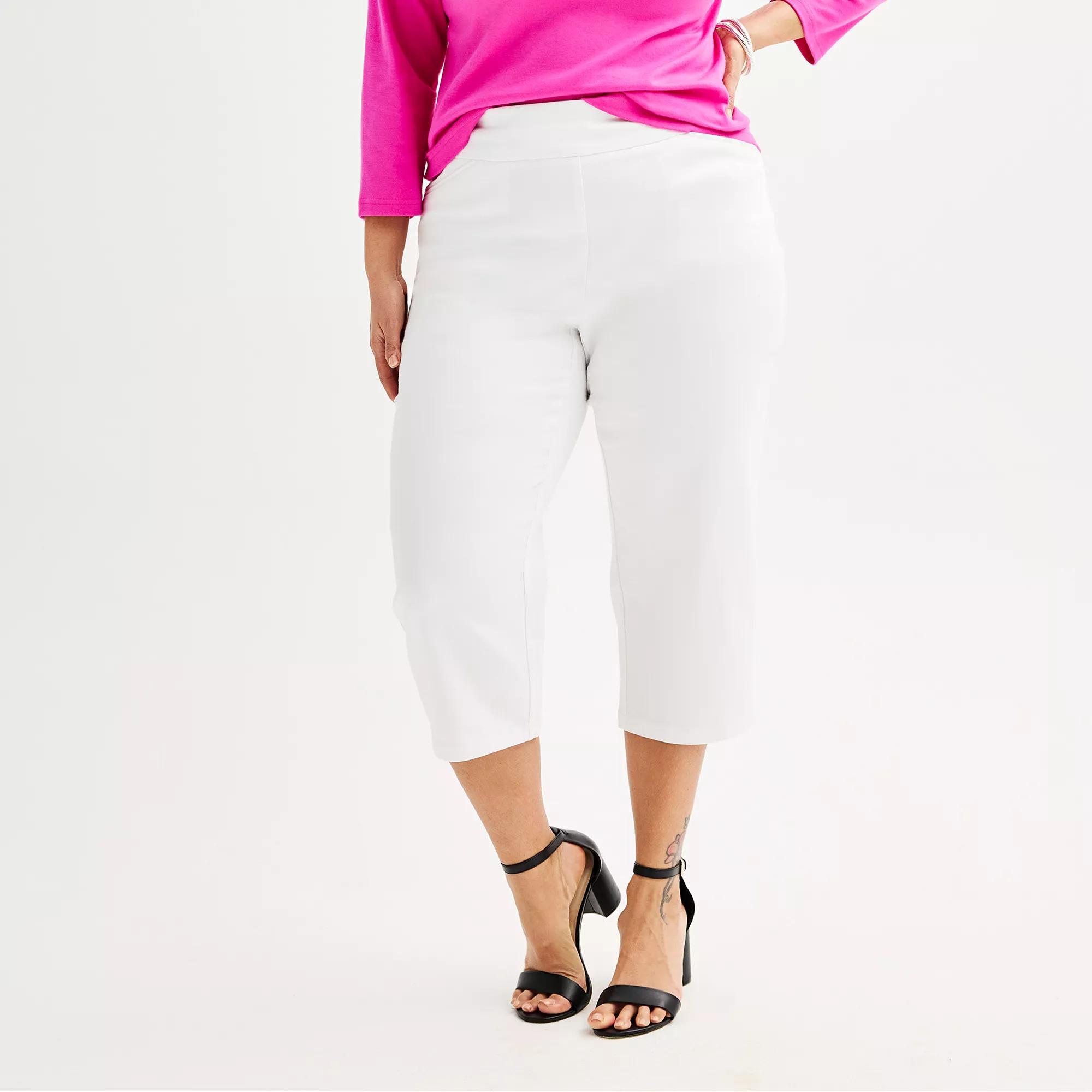 Plus Size Croft & Barrow® Effortless Stretch Capri Pants, Women's, Size: 26 W, White Product Image