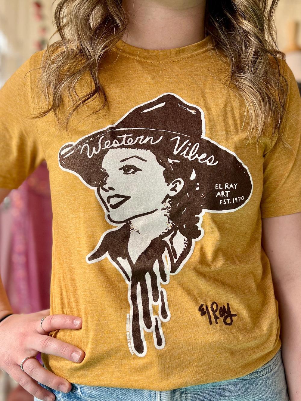Mustard Western Vibes Tee Product Image
