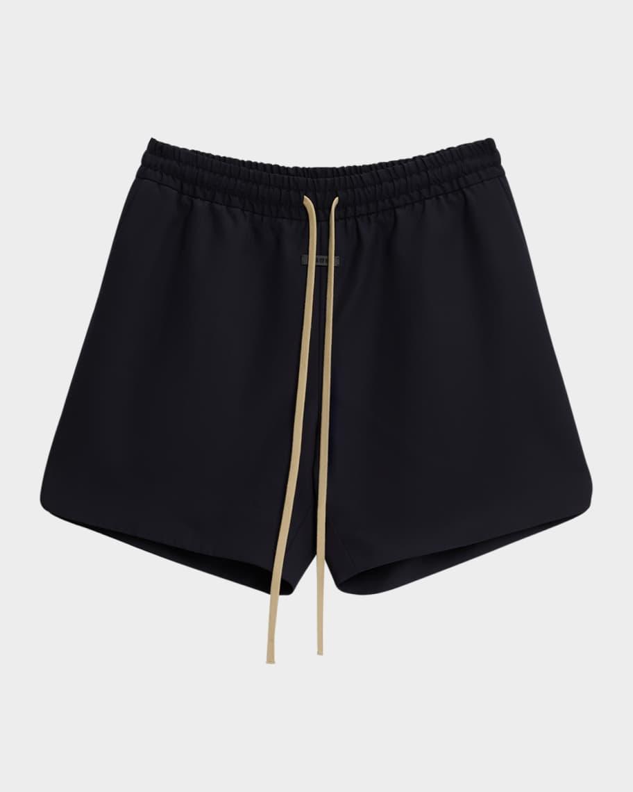 Men's Contrast-Drawstring Wool Shorts Product Image