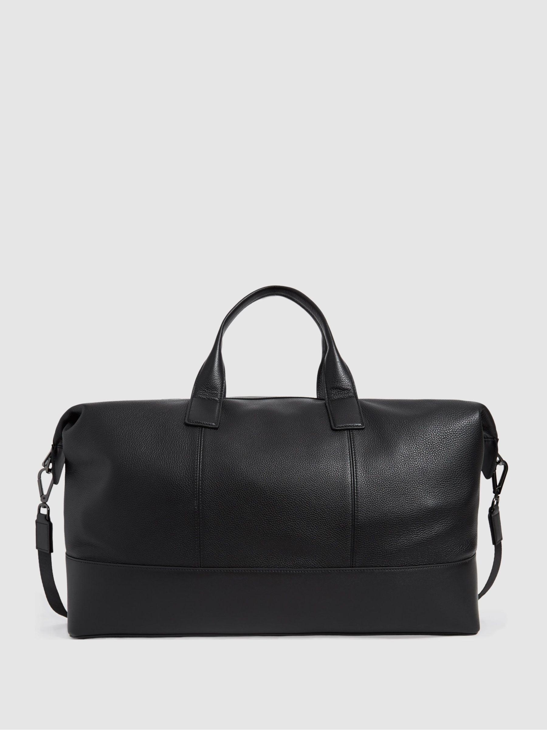 Leather Travel Bag in Black Product Image