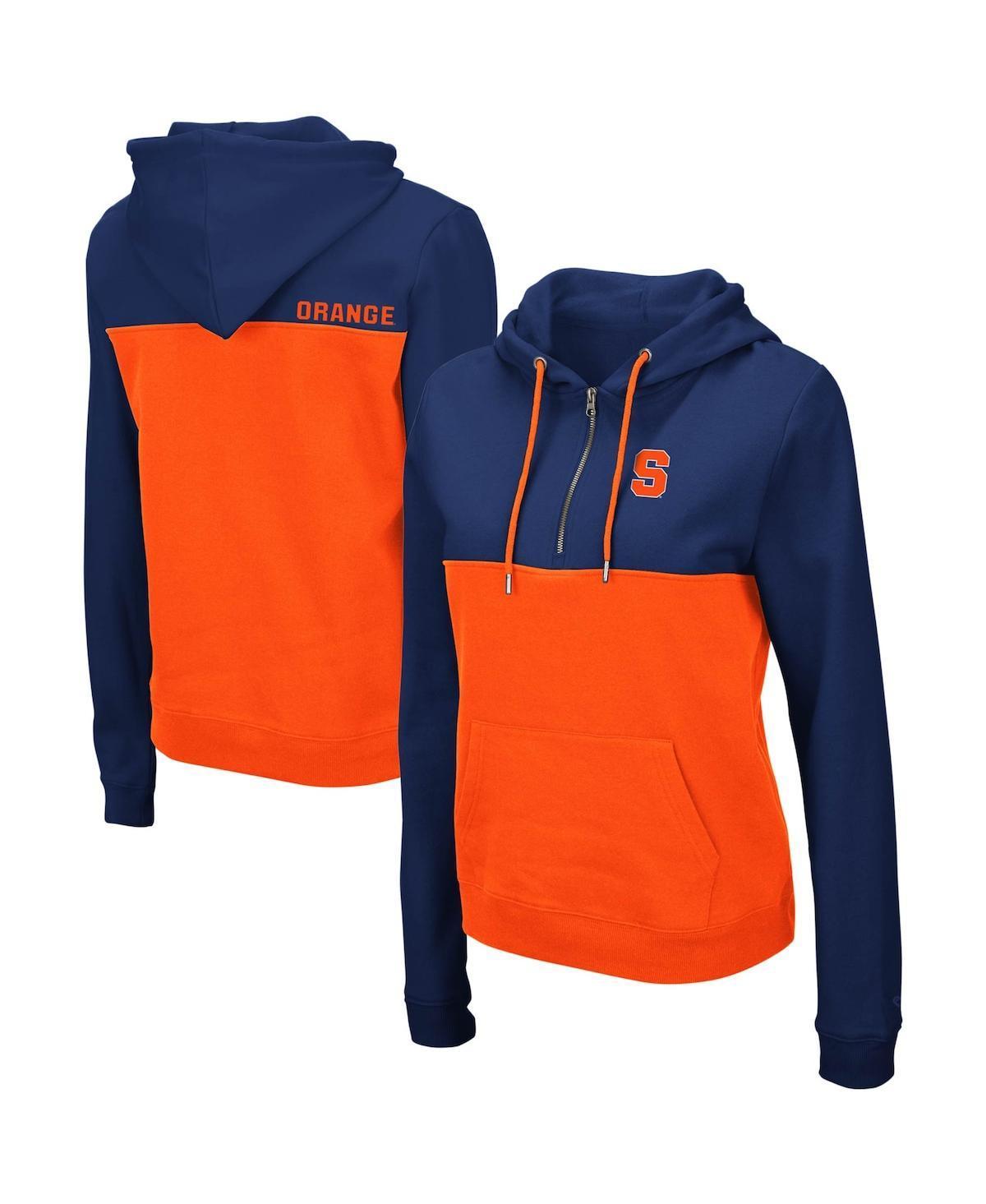 Women's Colosseum Navy/Orange Syracuse Orange Aidan Lightweight Half-Zip Hoodie, Size: Large, Blue Product Image