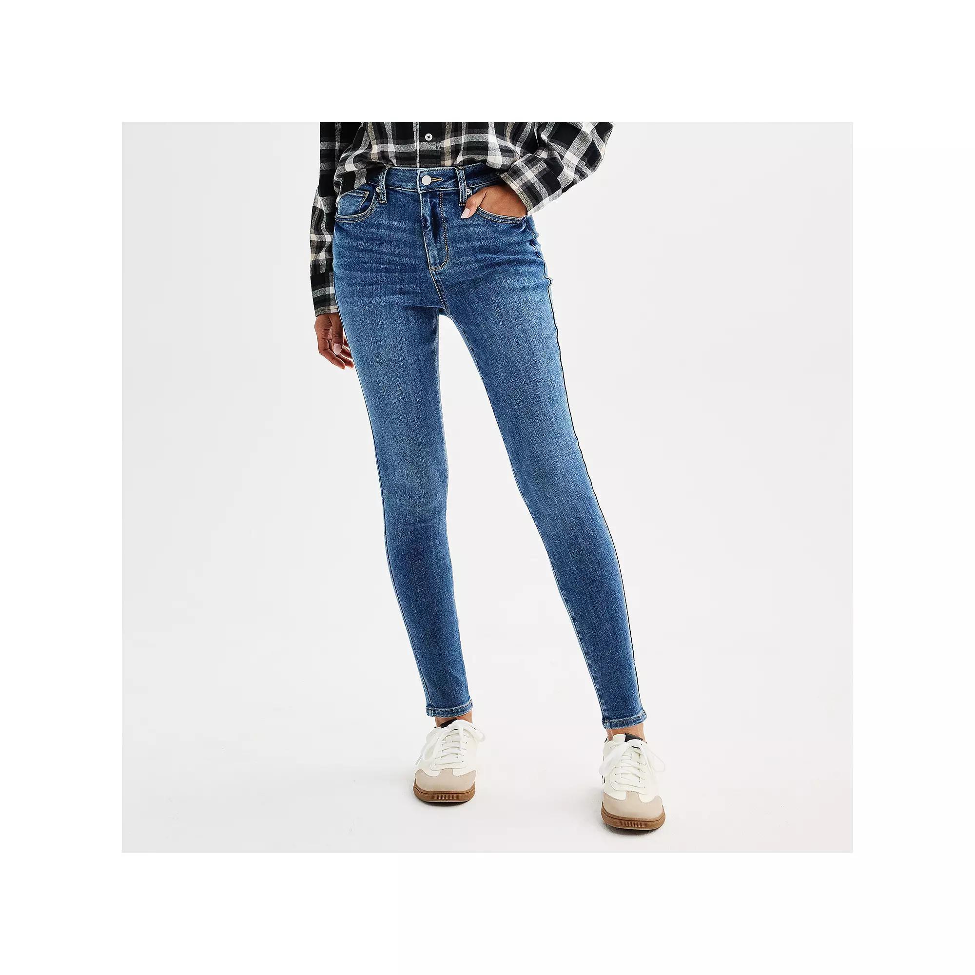Women's Sonoma Goods For Life® Mid Rise Skinny Jeans, Size: 16 Regular, Medium Blue Product Image
