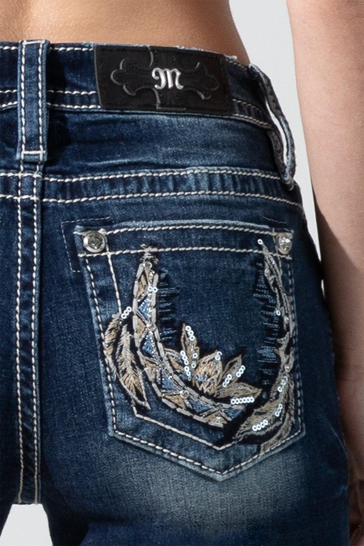 Horseshoe Effect Bootcut Jeans Product Image
