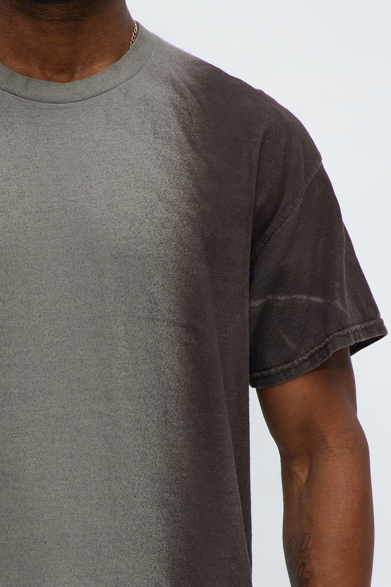 Split Up Washed Tee - Dark Brown Product Image