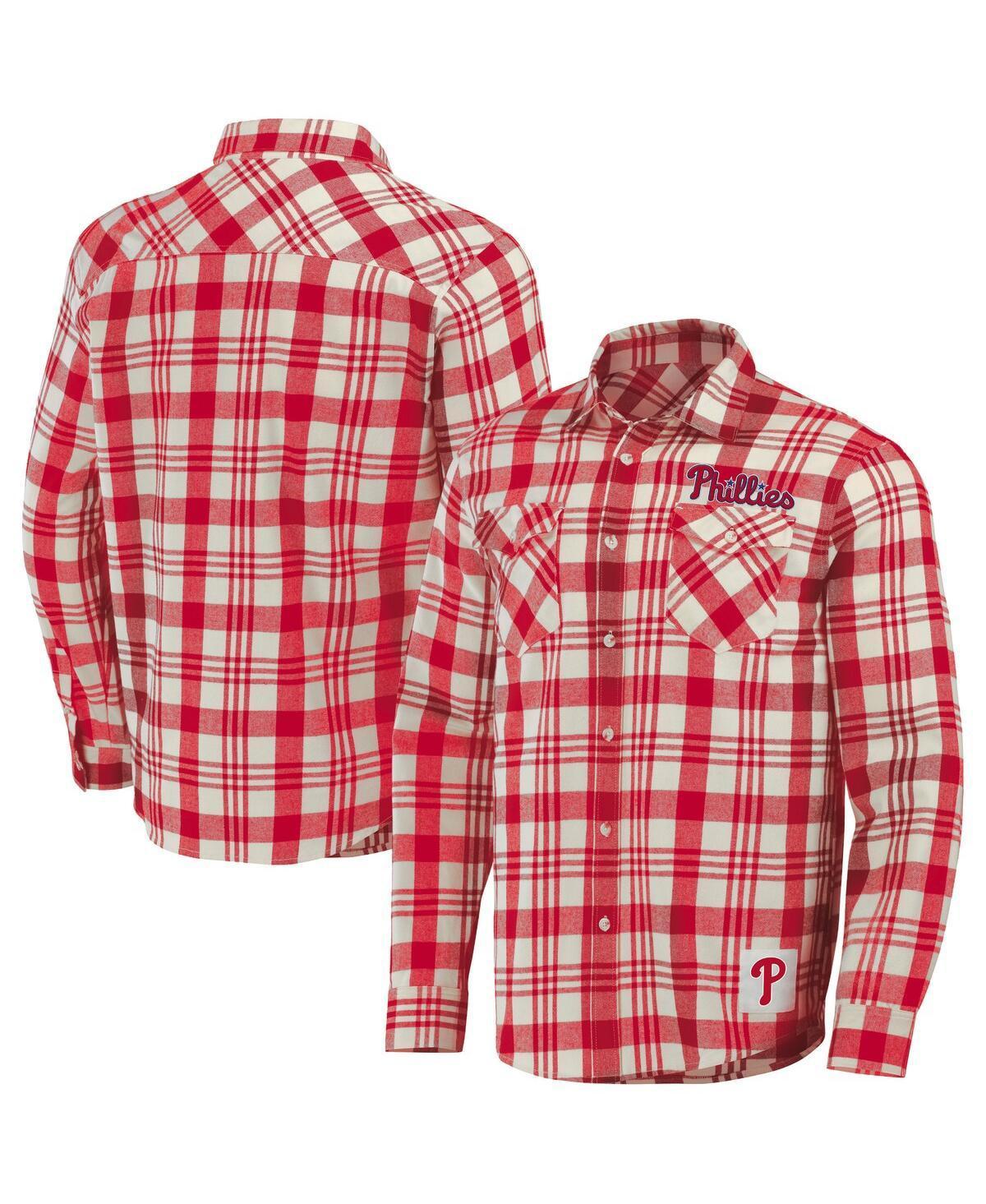Men's Darius Rucker Collection by Fanatics Navy Detroit Tigers Plaid Flannel Button-Up Shirt, Size: Small, Blue Product Image