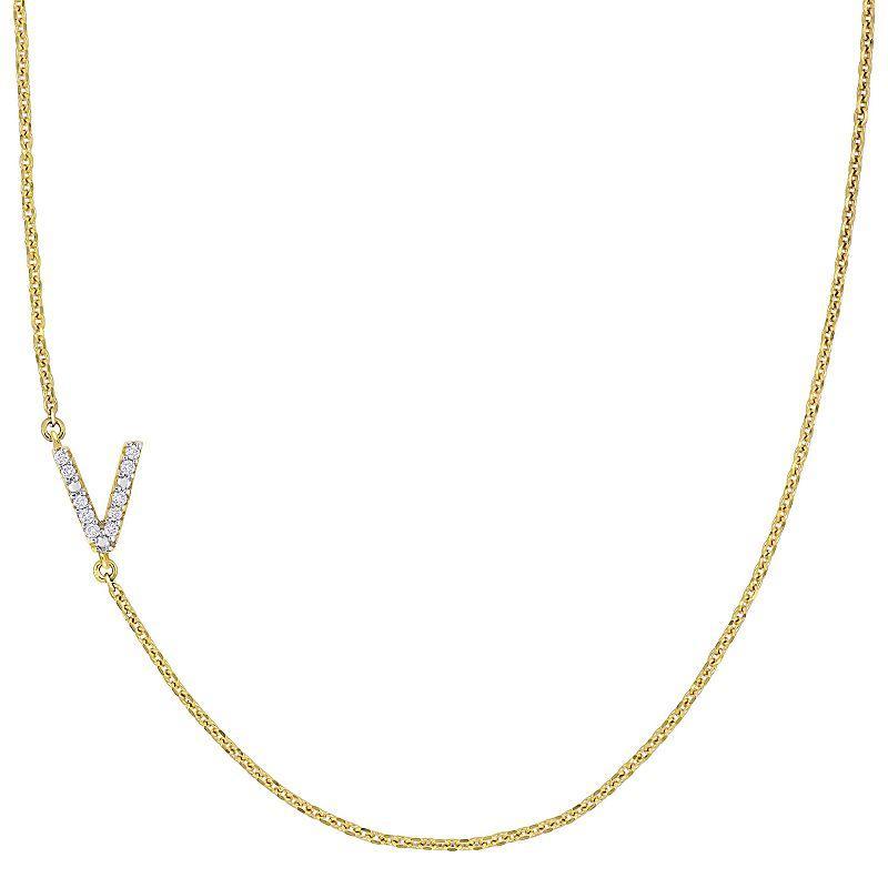 Stella Grace 14k Gold Diamond Accent Initial Necklace, Women's, Size: 18" Product Image