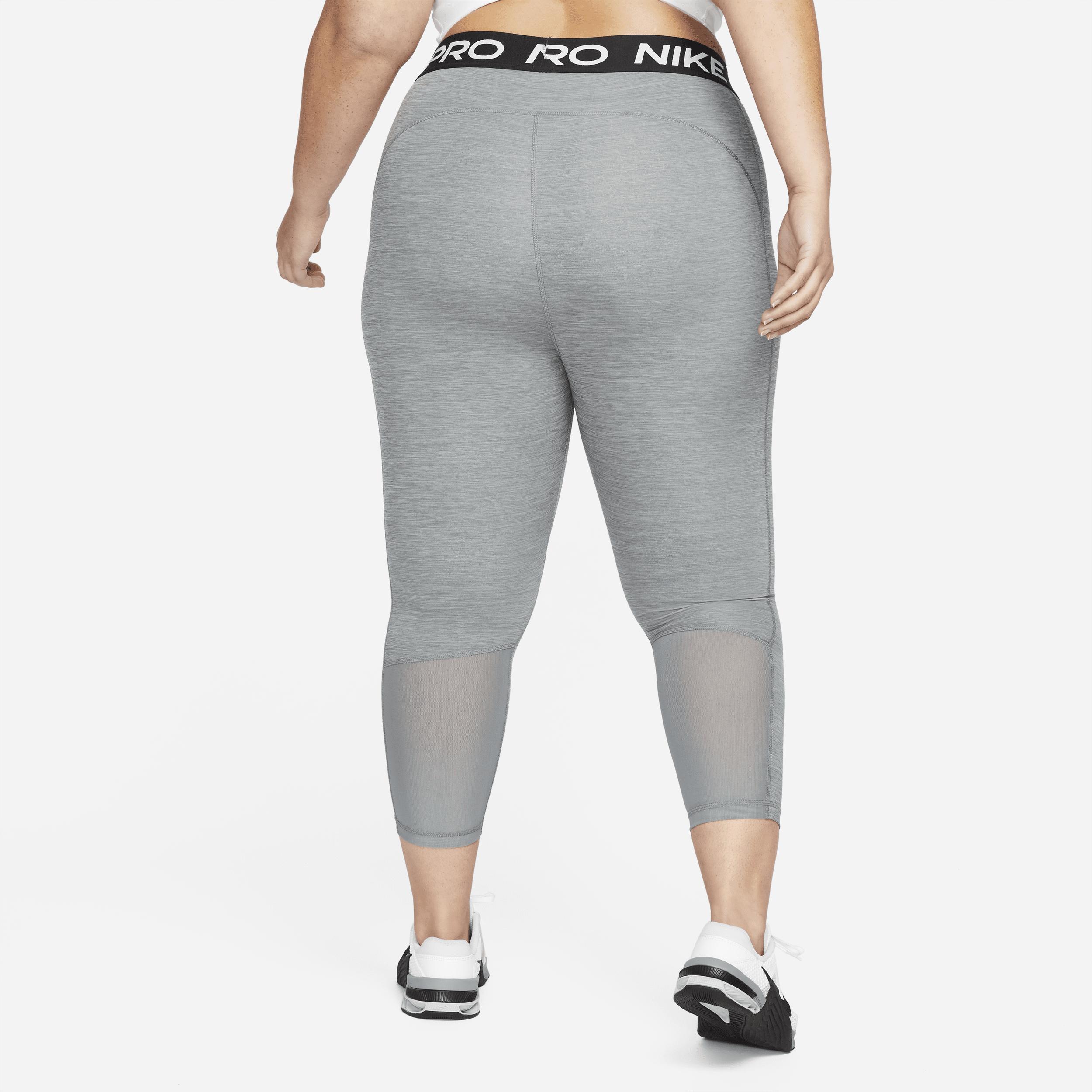 Womens Nike Pro Mid-Rise Crop Mesh-Panel Leggings (Plus Size) | DC5393-084 Product Image