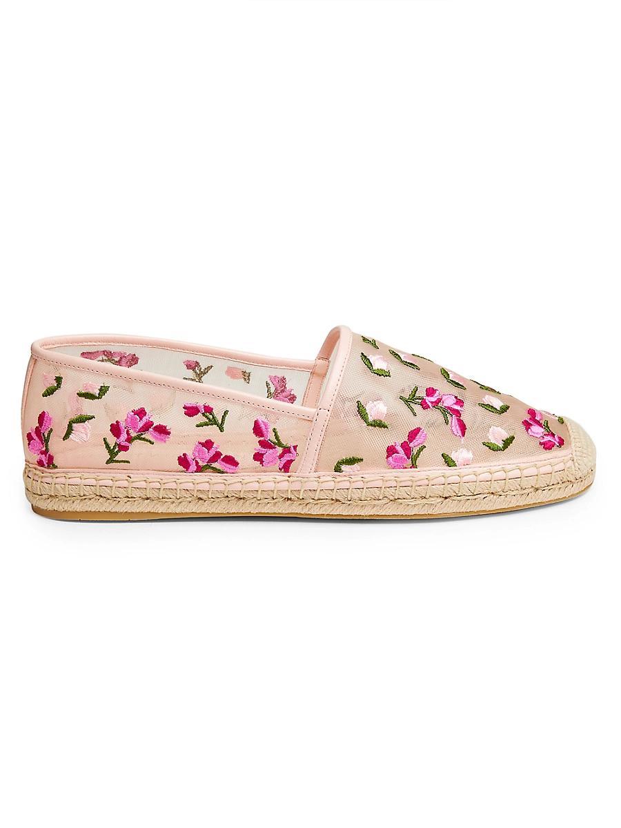 Womens BareItAll Floral-Embroidered Mesh Espadrilles Product Image