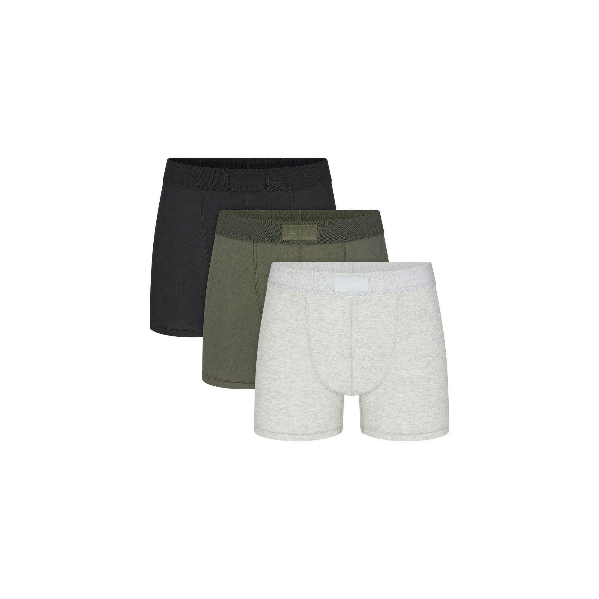SKIMS COTTON MENS 3" BOXER BRIEF 3-PACK | MILITARY MULTI Product Image