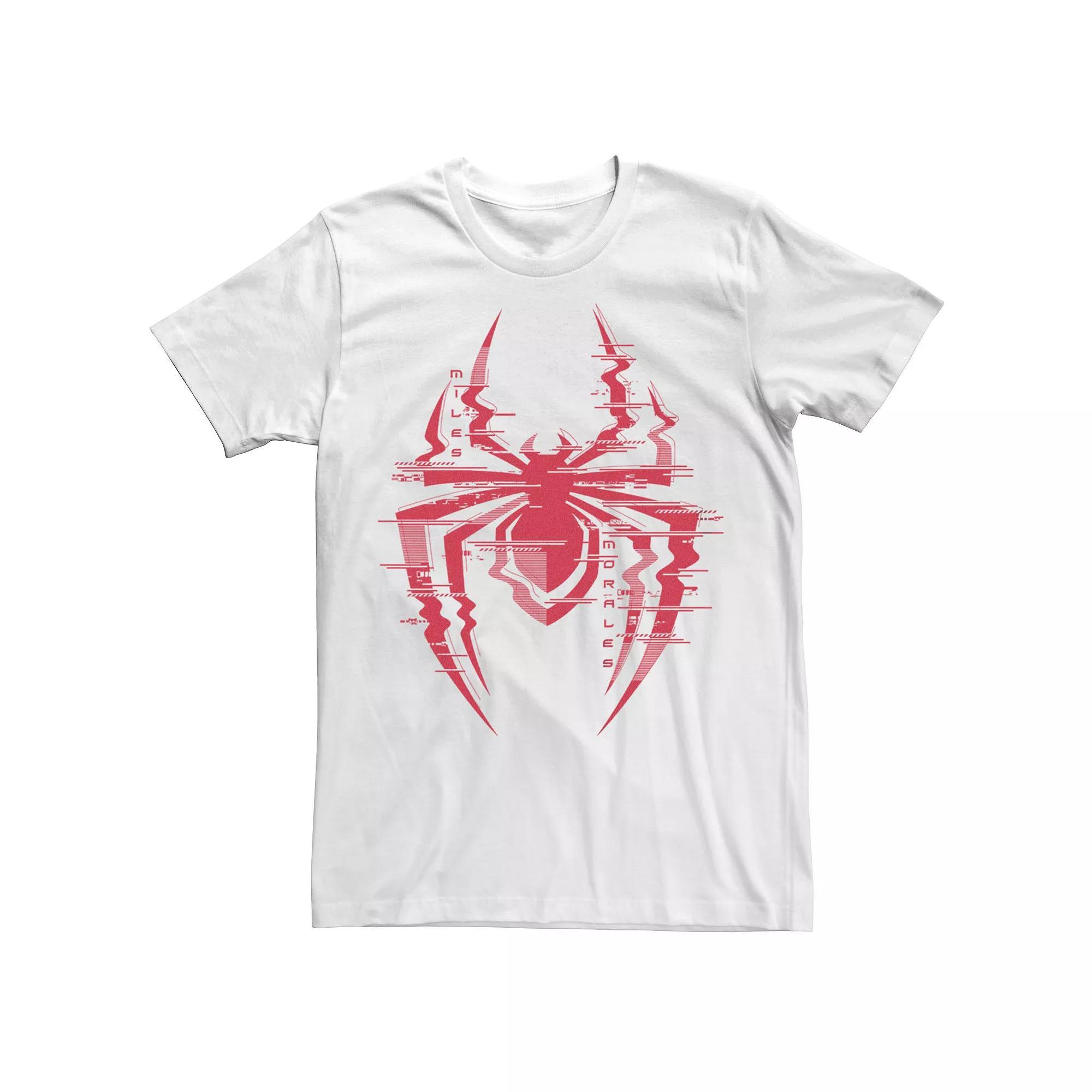 Men's Marvel Comics Retro Ultimate Spider-Man Glitch Logo Graphic Tee, Size: Small, White Product Image