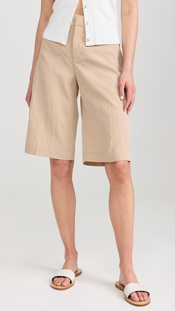 Vince Mid Rise Textured Tailored Shorts | Shopbop Product Image