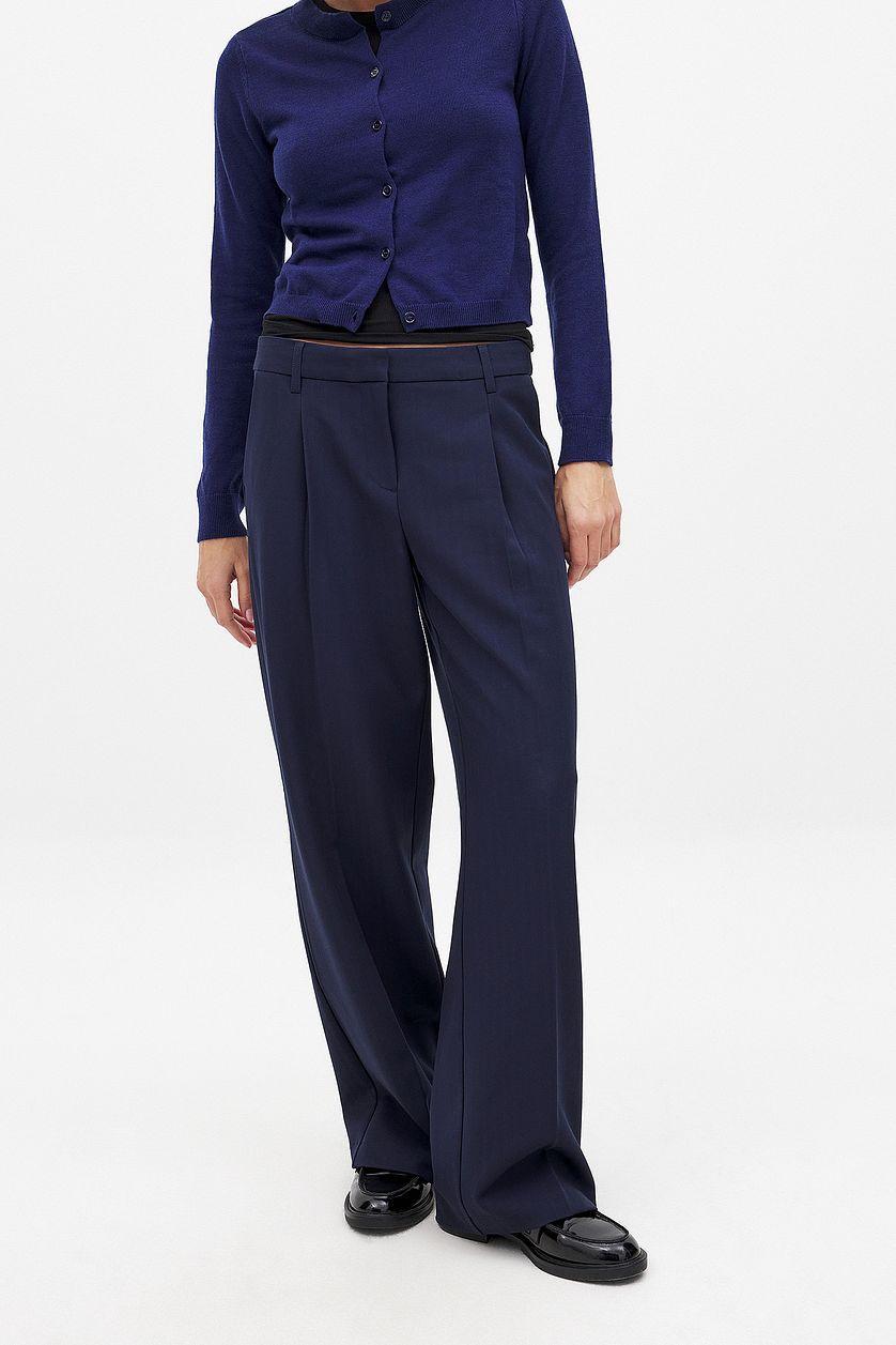 Wide Low Waist Suit Pants Product Image