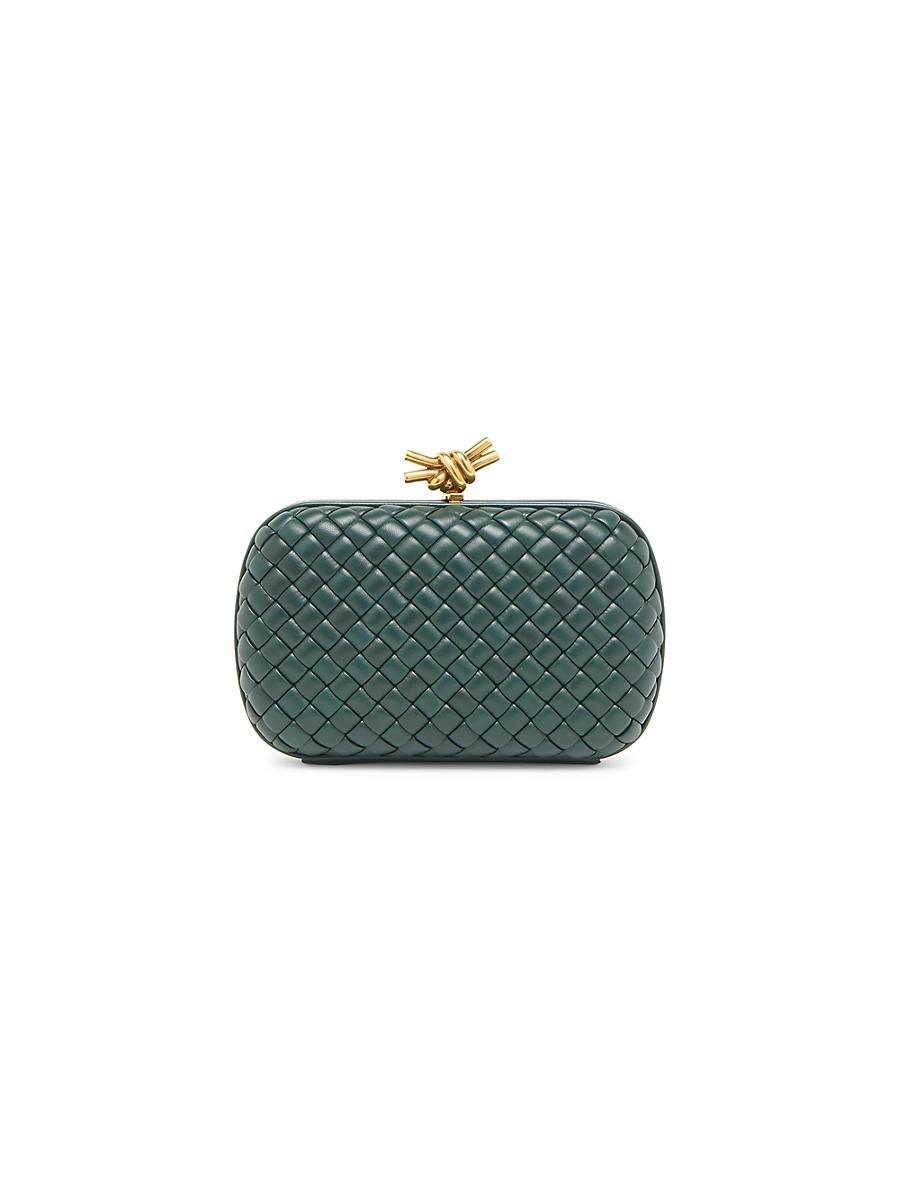 Womens Knot Intrecciato Leather Miniaudiere Clutch Product Image