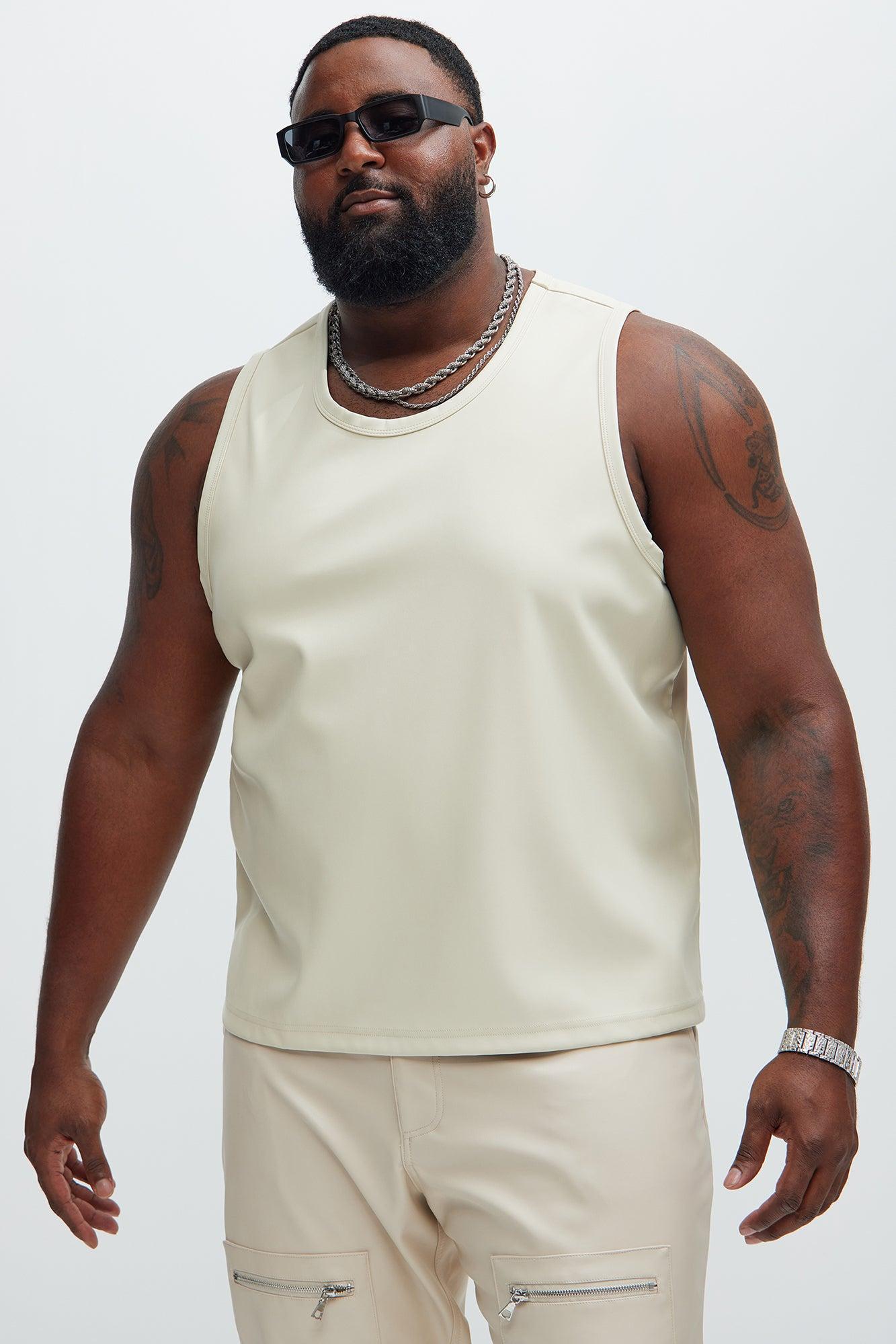 Erickson Faux Leather Tank - Off White Product Image