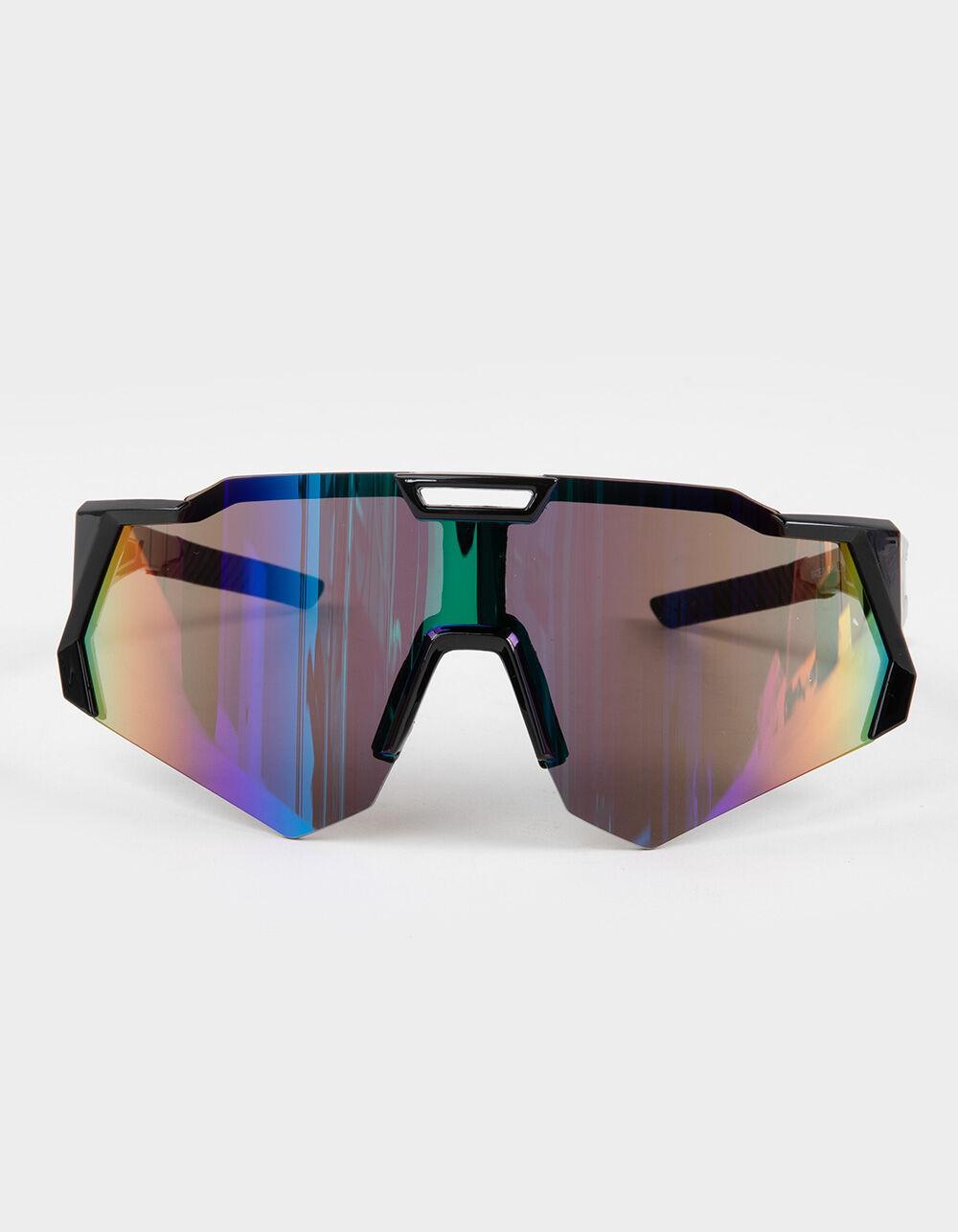 RSQ Mirrored Shield Sunglasses - BLK/MULTI Product Image