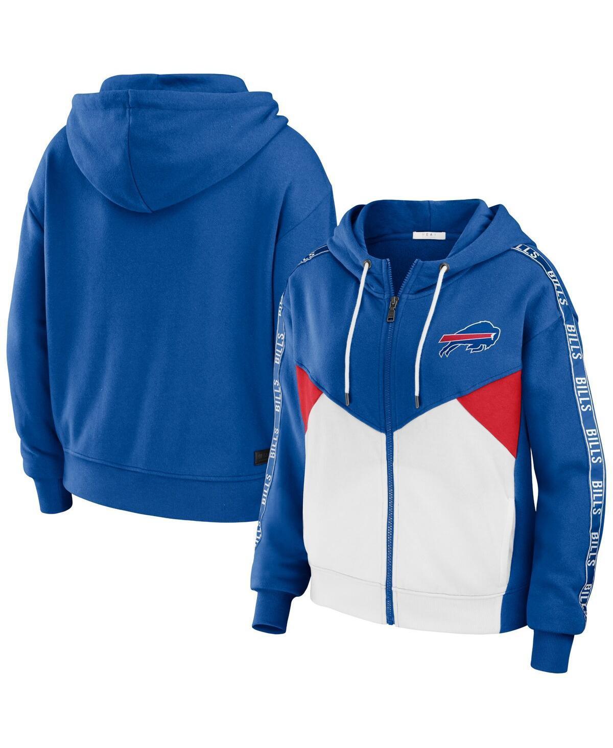Women's WEAR by Erin Andrews Brown/White Cleveland Browns Color-Block Full-Zip Hoodie, Size: 2XL Product Image