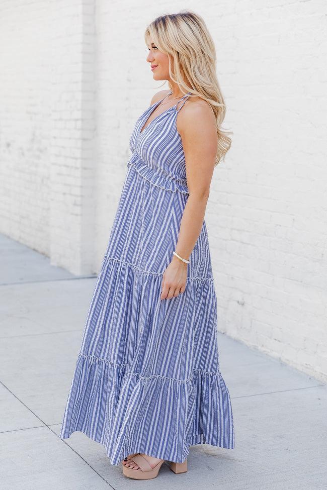 All I Want Is You Blue Striped Maxi Dress FINAL SALE Product Image