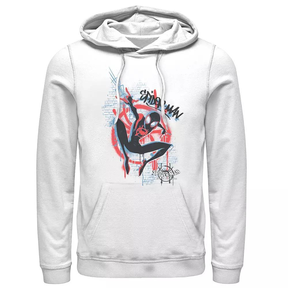 Mens Marvel Spiderverse Blue Red Brick Graffiti Graphic Hoodie Product Image