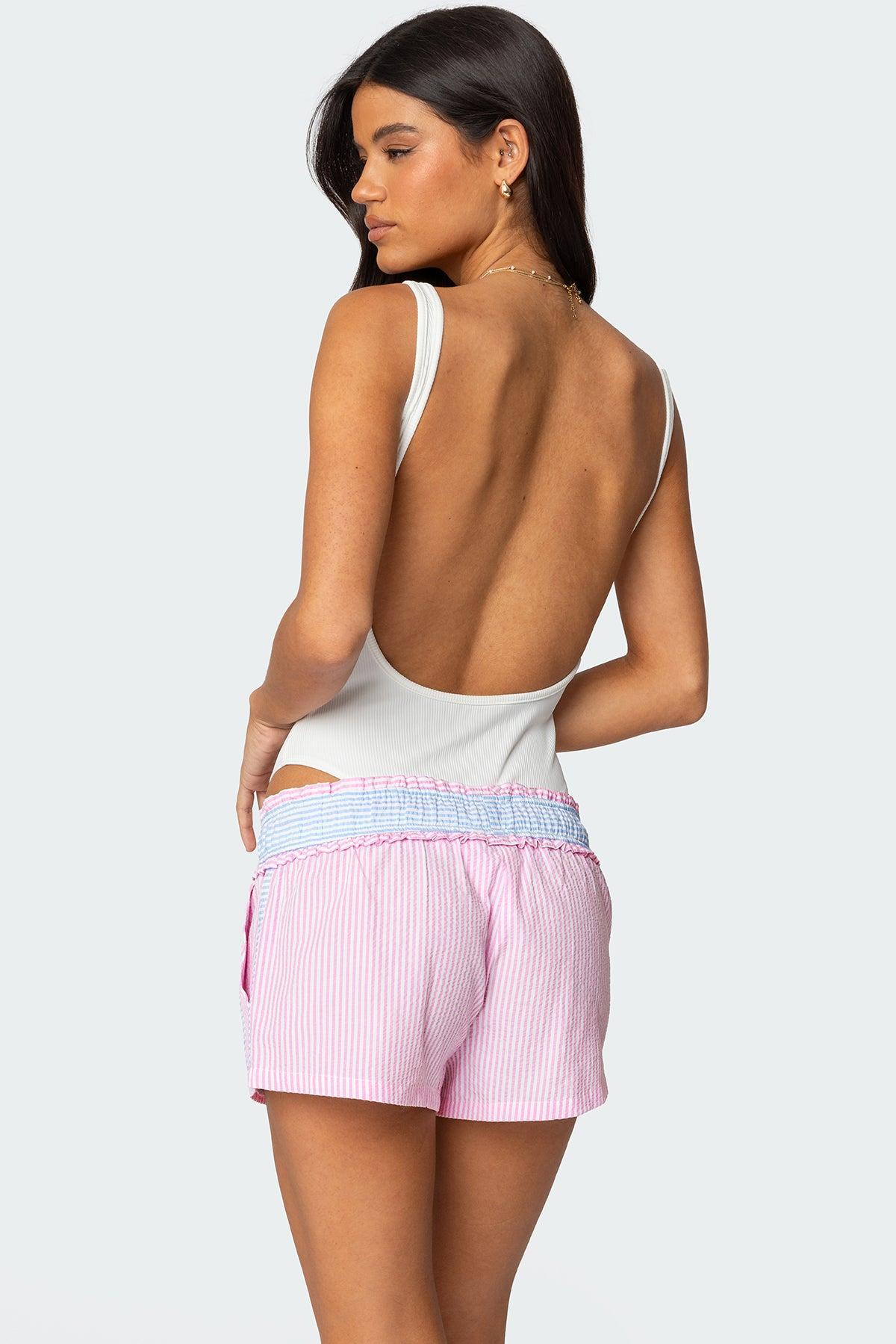 Evonne Backless Ribbed Bodysuit Product Image