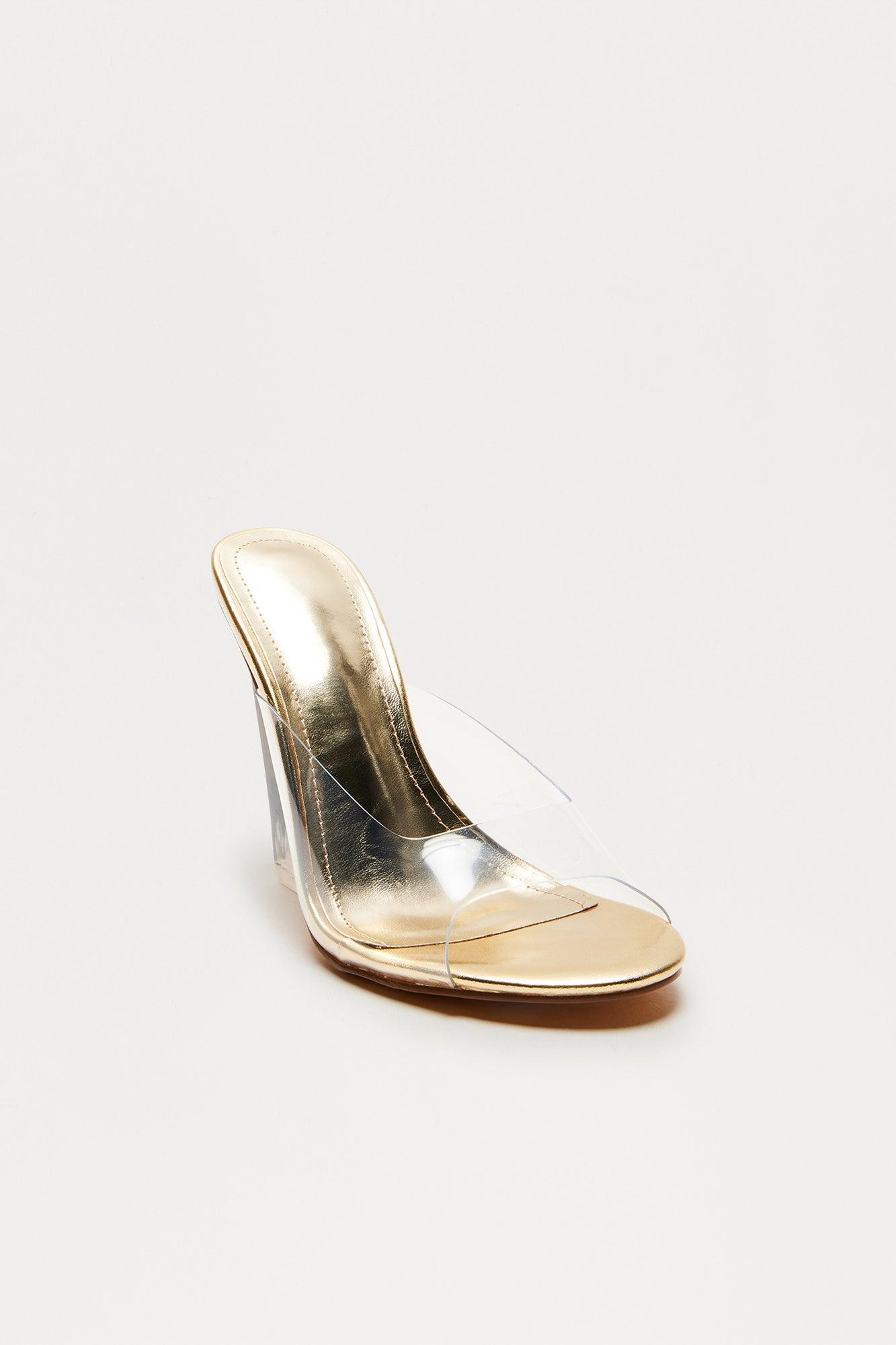 Electric Clear Novelty Wedges - Gold Product Image