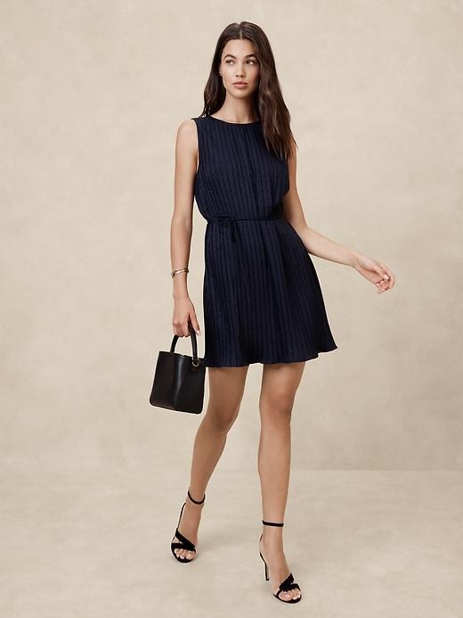 Jacquard Pleated Mini Dress Product Image