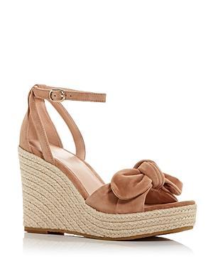kate spade new york Tianna Metallic Leather Bow Platform Wedge Espadrille Sandals Product Image