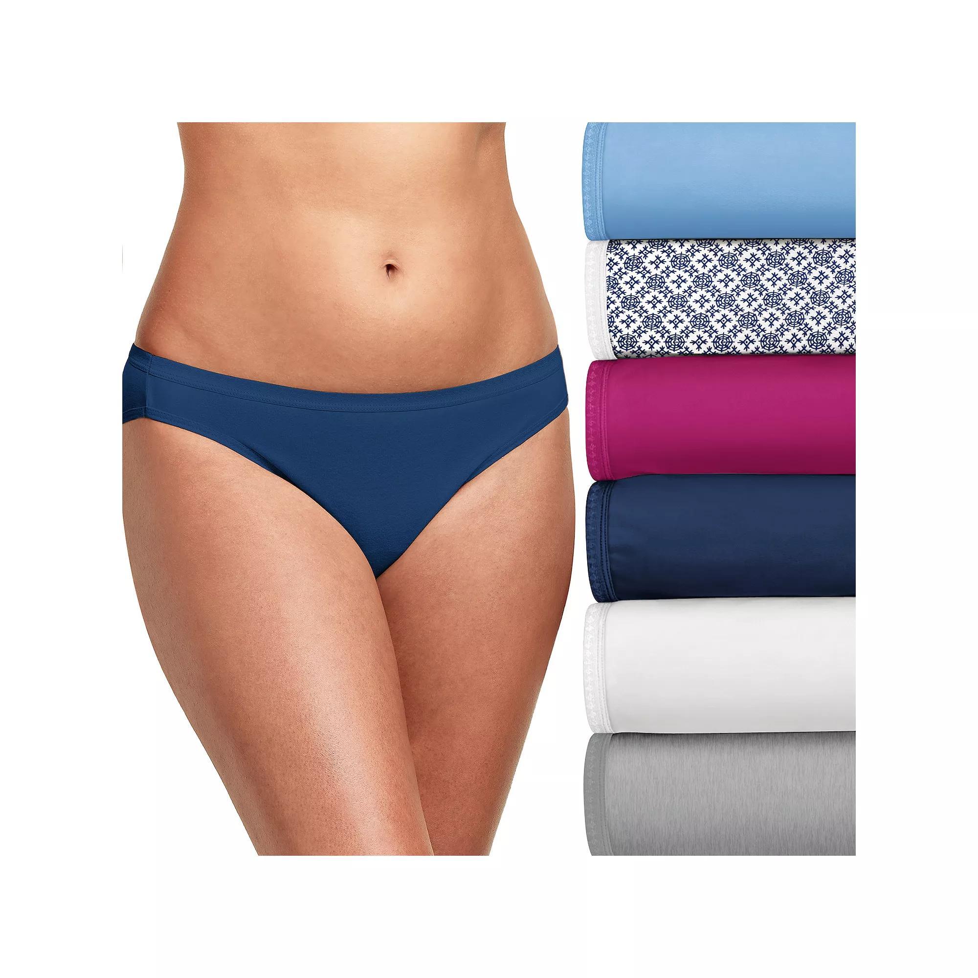 Hanes Ultimate Womens Breathable Cotton Bikini Underwear 6-Pack 42H6CC Product Image