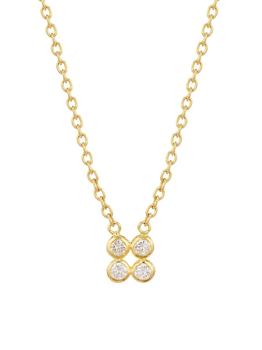 Womens Pointelle 22-24K Yellow Gold & Diamond Pendant Necklace Product Image