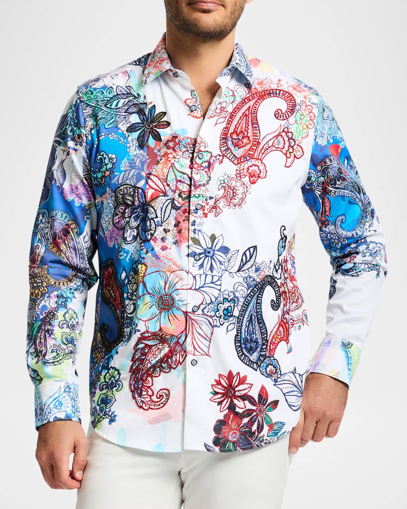 Men's Branca Cotton Paisley Sport Shirt Product Image