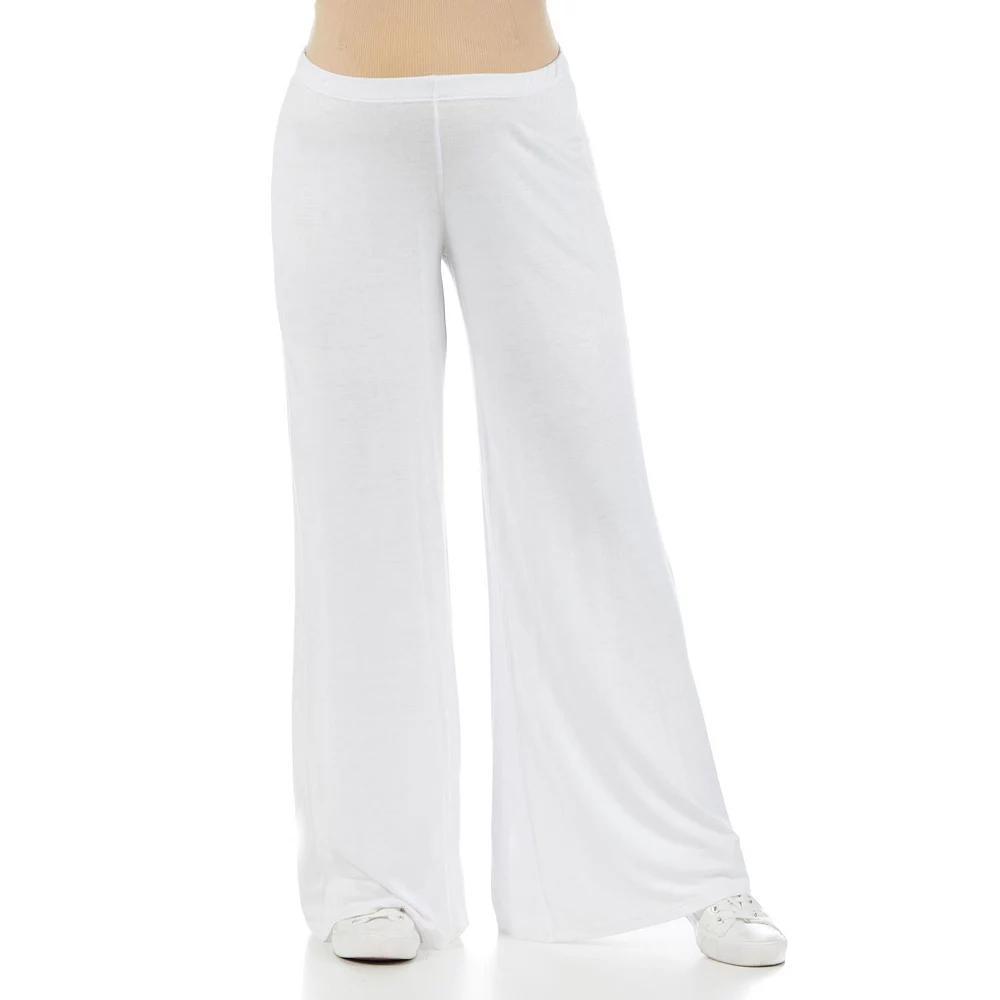 Maternity 24Seven Comfort Apparel Palazzo Lounge Pants, Women's, Size: XL-Mat, White Product Image