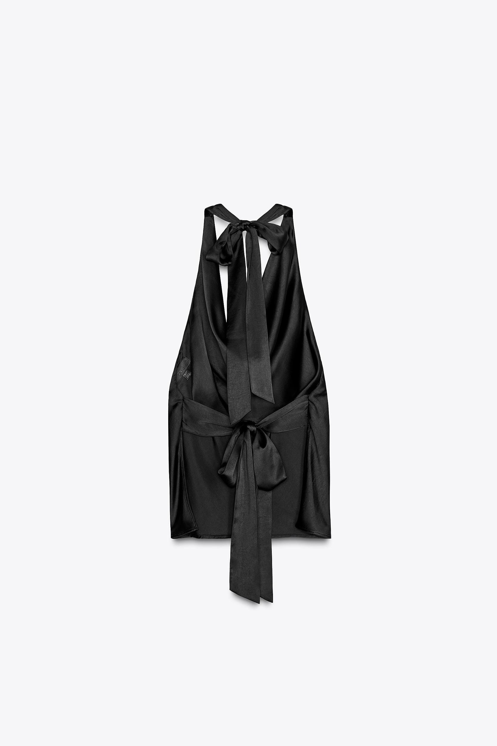 SATIN EFFECT HALTER TOP Product Image