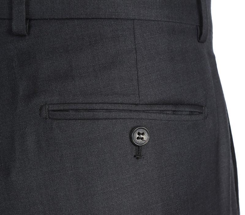 Half Canvas Wool Dress Suit Modern Fit 2 Piece in Charcoal Product Image