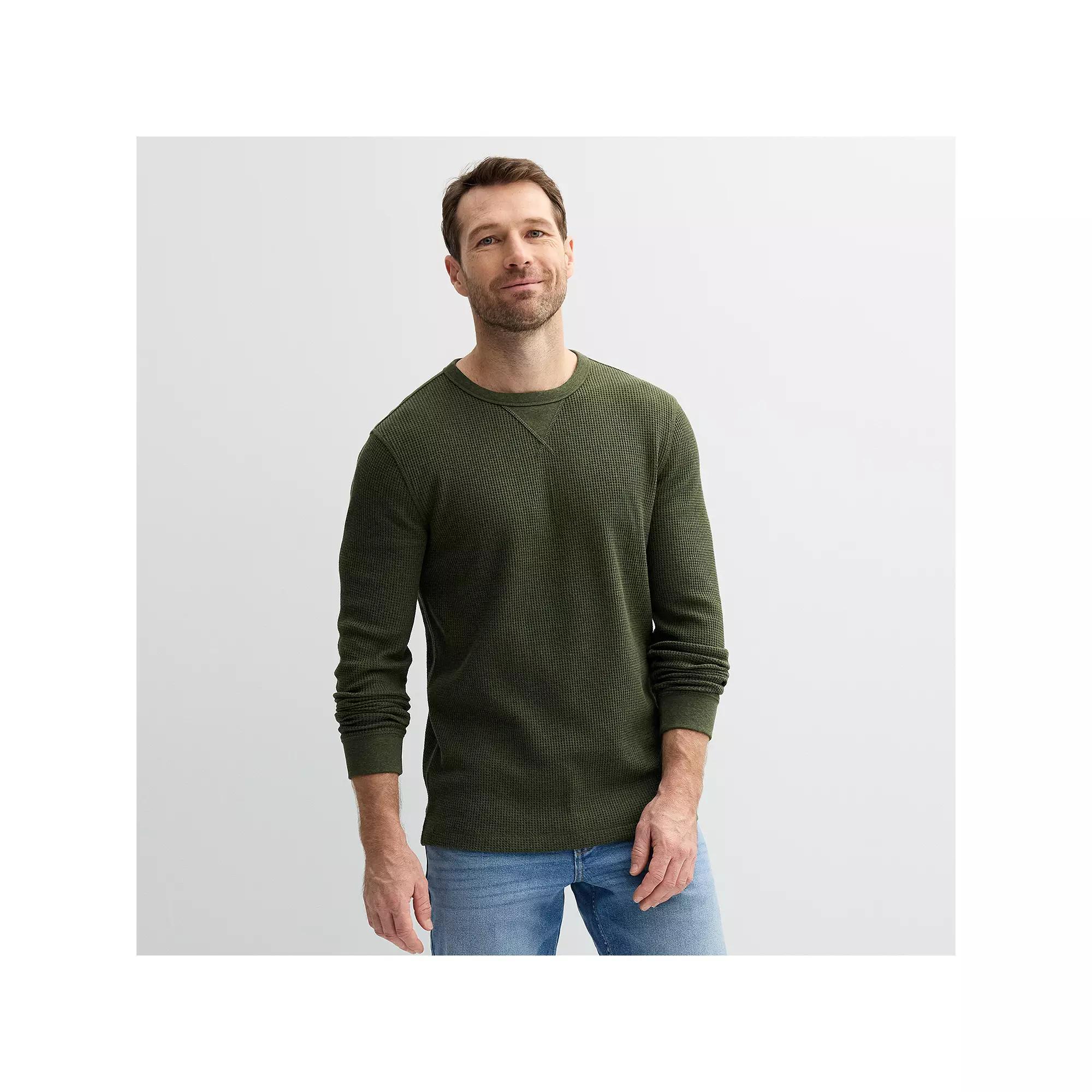 Men's Sonoma Goods For Life® The Essential Waffle Thermal Tee, Size: Small, Grey Grey Product Image