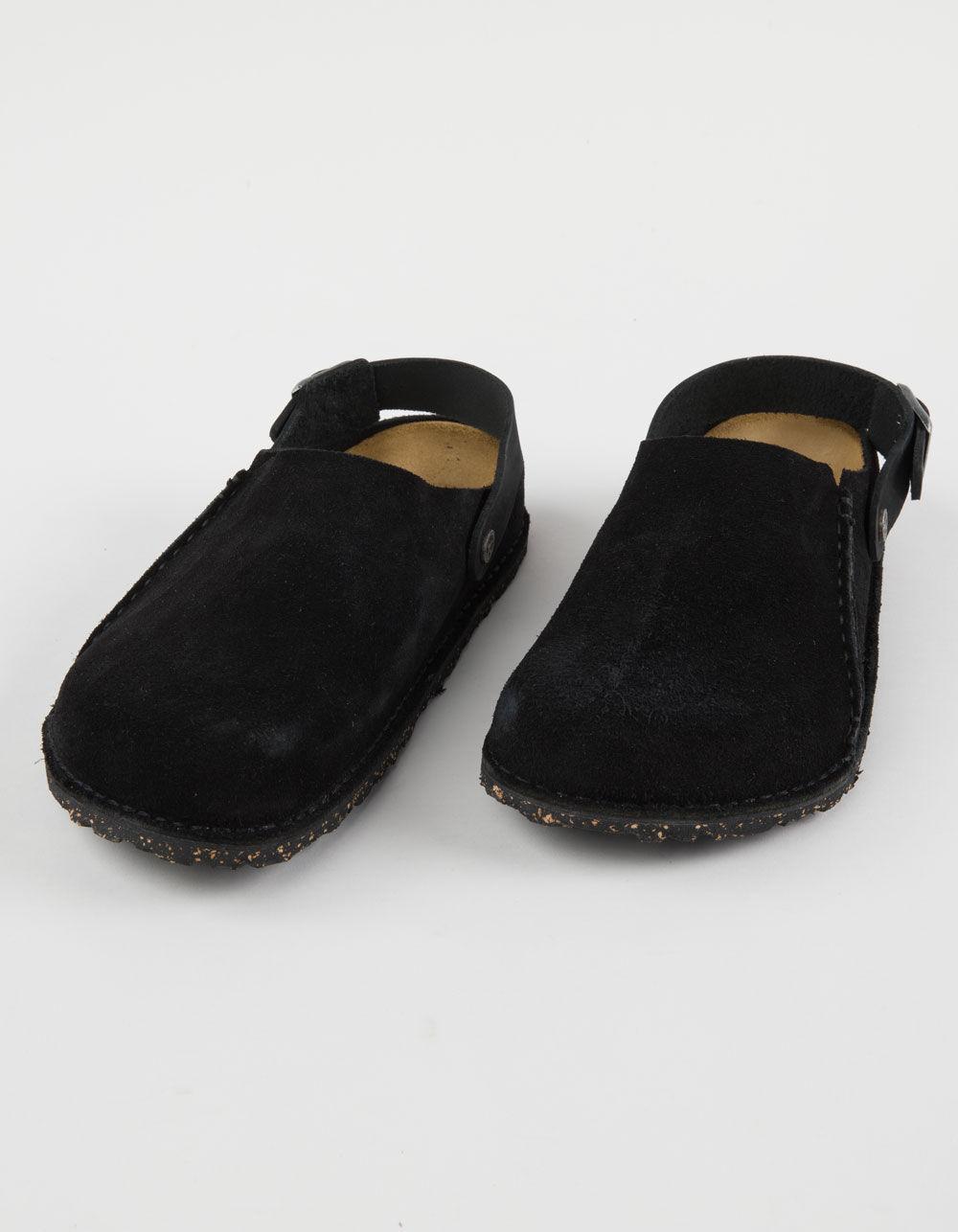 BIRKENSTOCK Lutry Premium Suede Mens Clogs - TAUPE Product Image