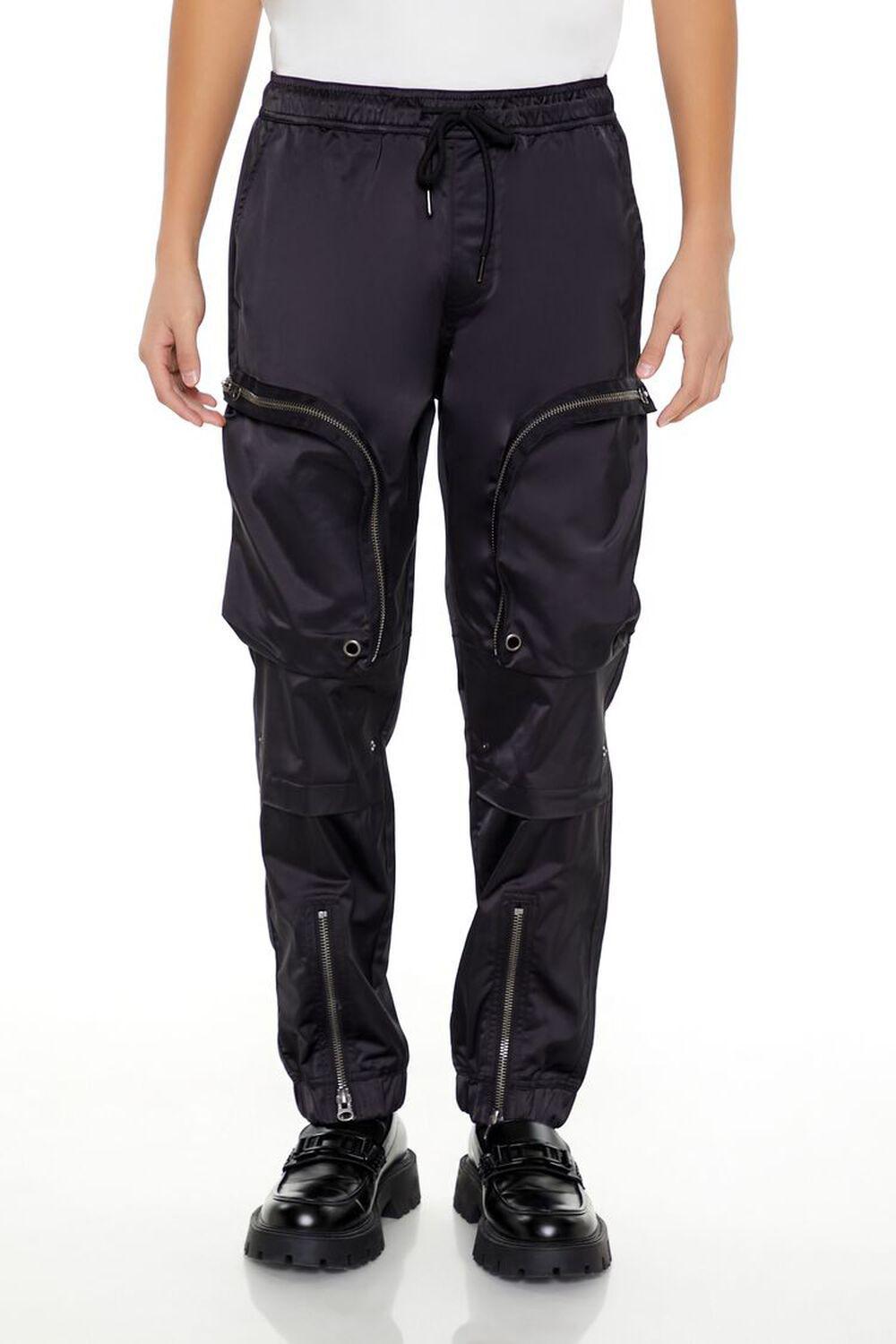Satin 3D Utility Pocket Joggers | Forever 21 Product Image