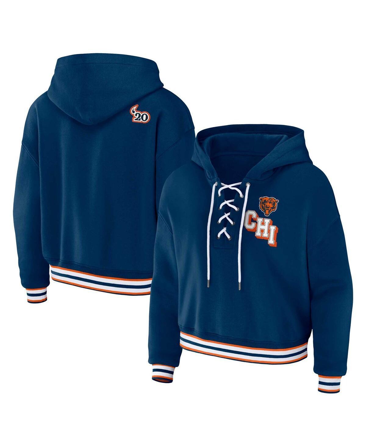 Women's WEAR by Erin Andrews Royal Indianapolis Colts Plus Size Lace-Up Pullover Hoodie, Size: 4XL, Blue Product Image