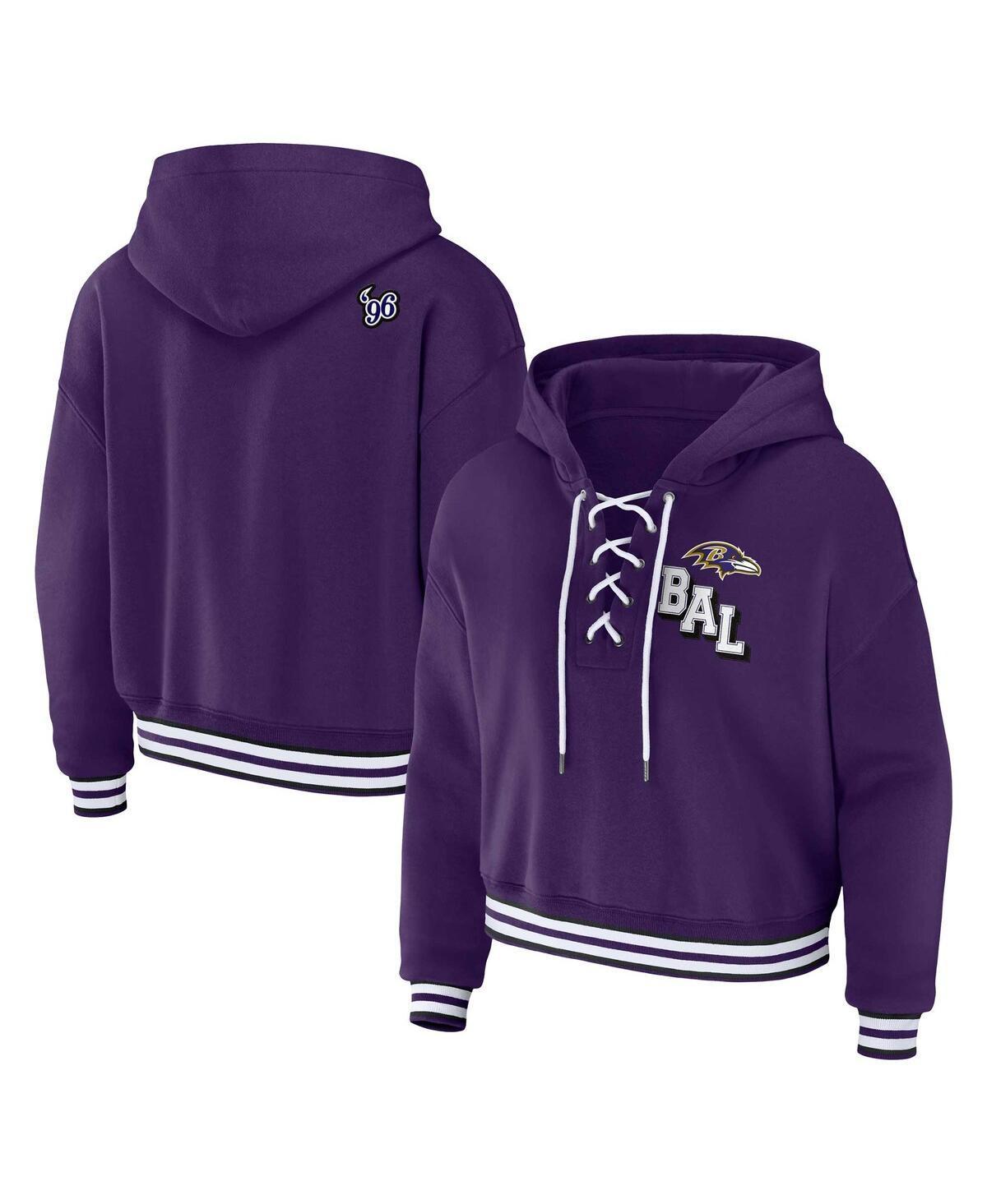 Womens WEAR by Erin Andrews Royal Buffalo Bills Plus Size Lace-Up Pullover Hoodie Product Image